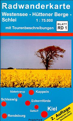 Radwanderkarte Westensee - Hüttener Berge - Schlei